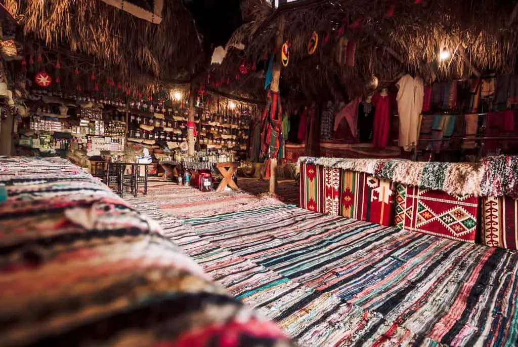 Tent with carpets in the Hurghada desert