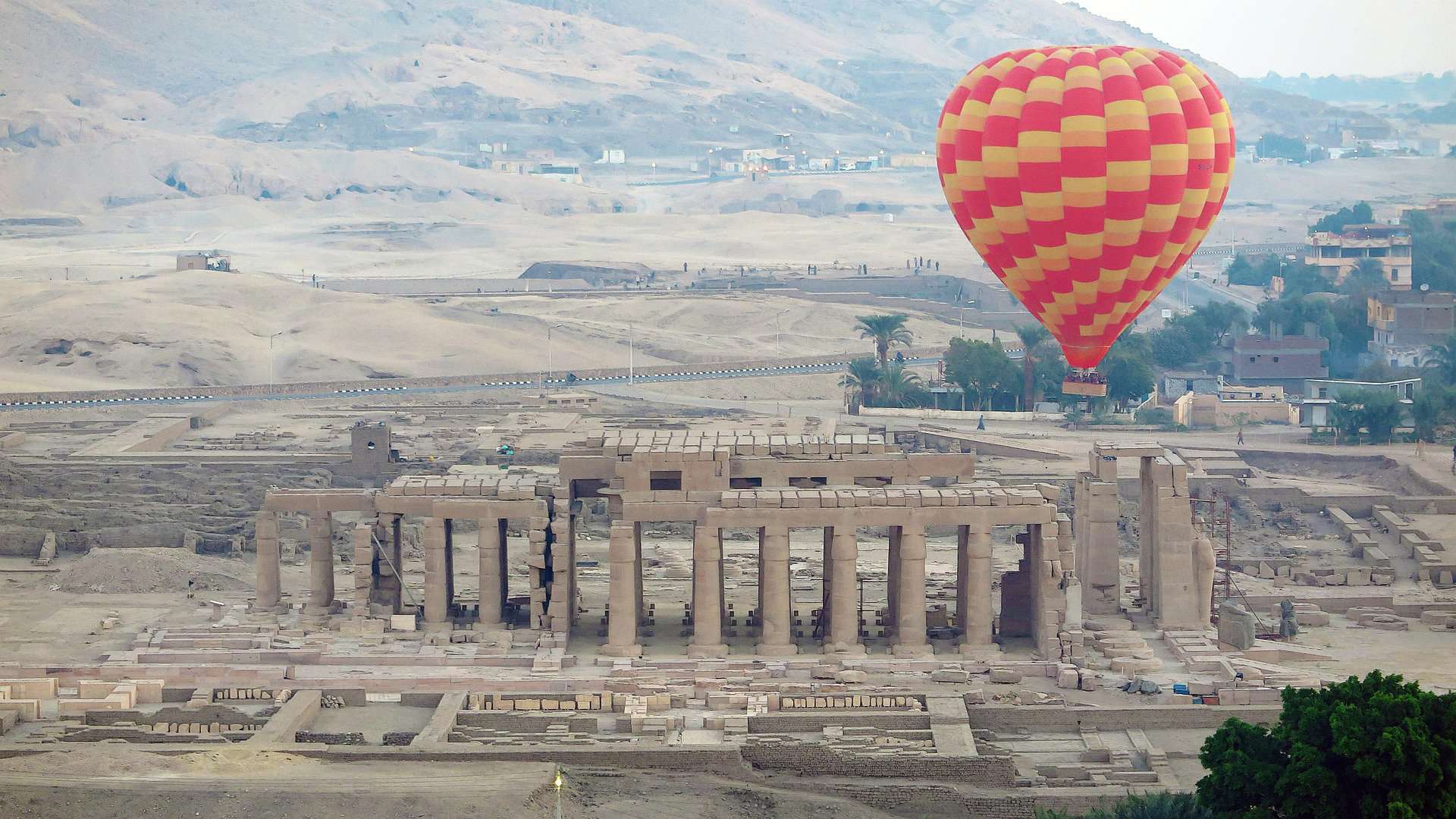 Hot air balloon over Luxor
