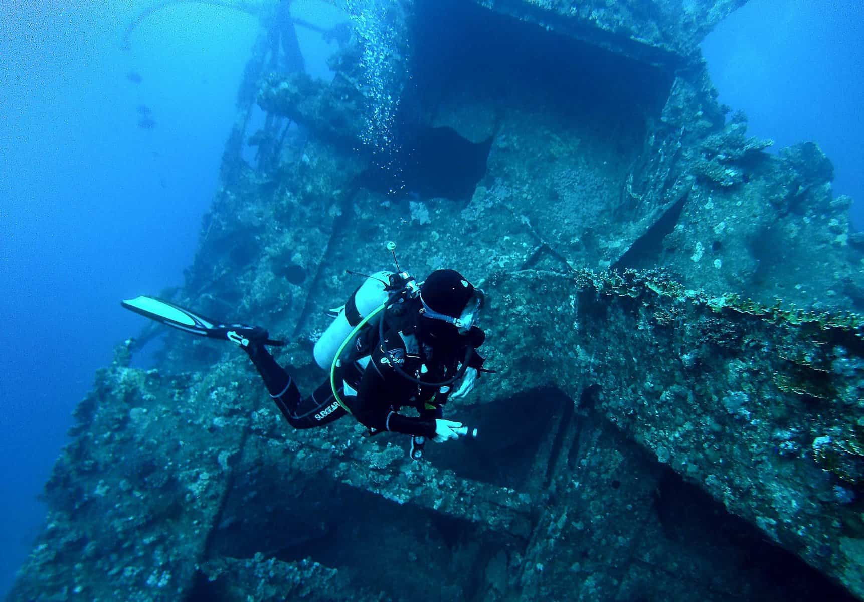 Diving at a wreck