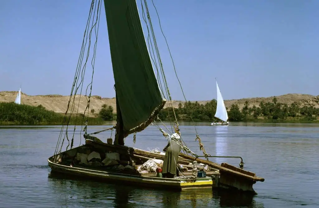 A Felucca sail boat on the River Nile